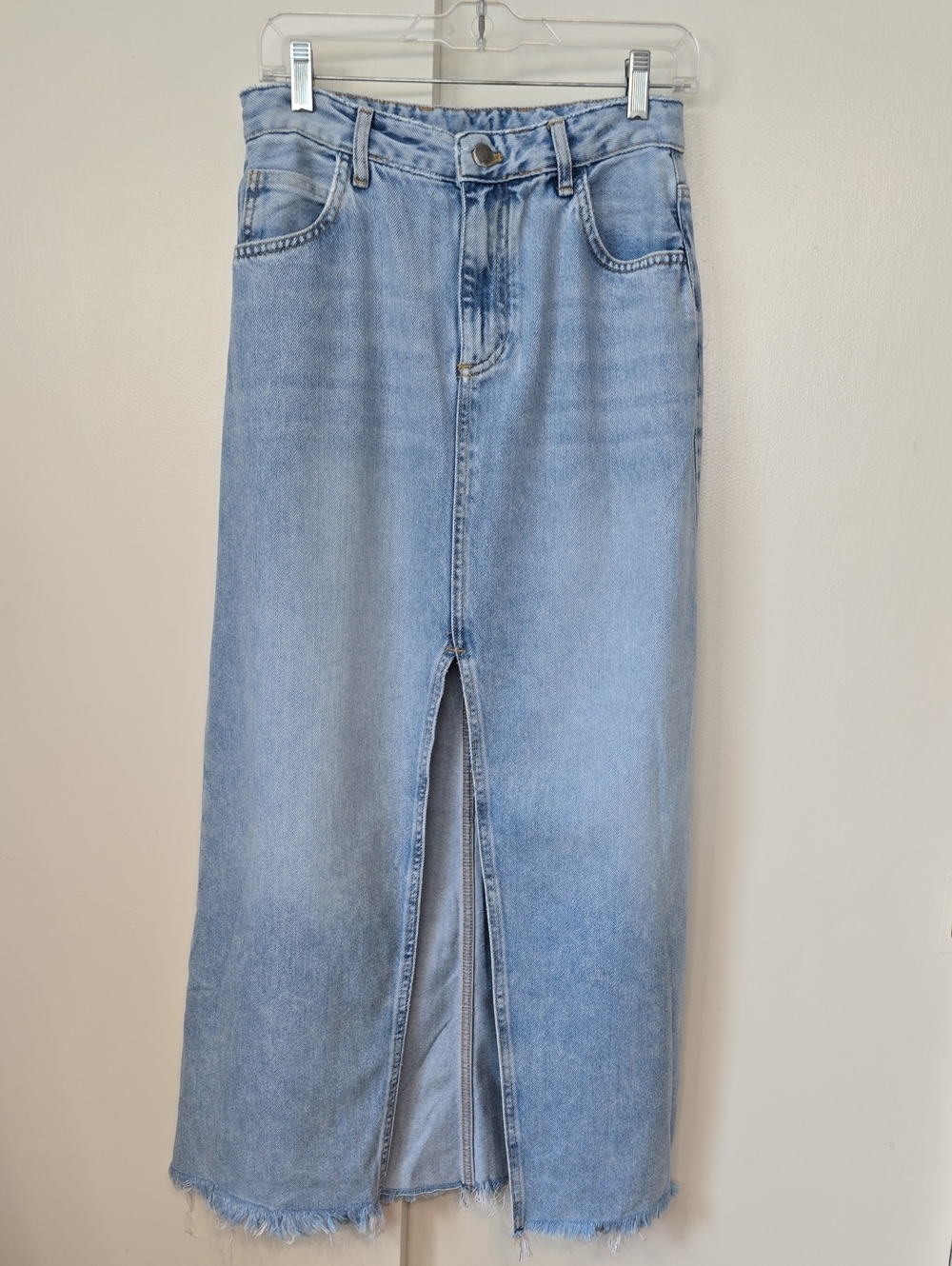 Pilcro Light Blue Denim Maxi Skirt with Front Slit *no brand tag*